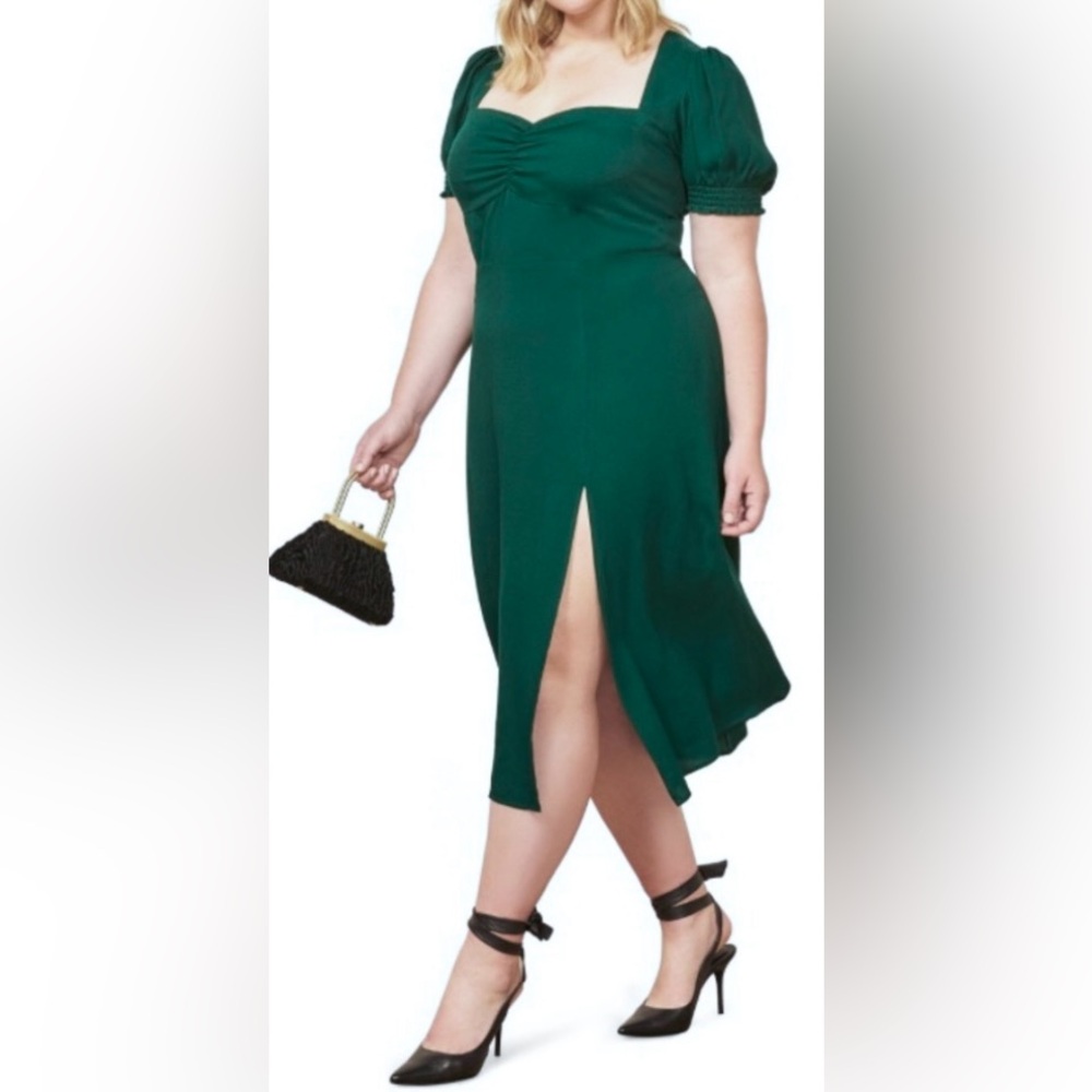 Reformation Green Midi Dress